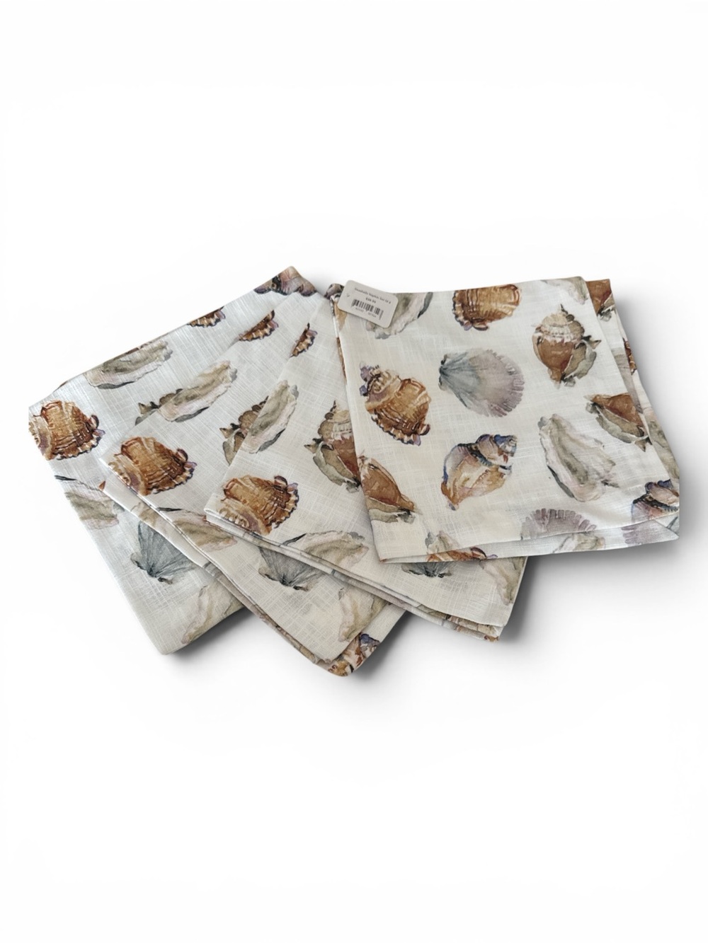 Seashell Print Cotton Napkins - Set NWT